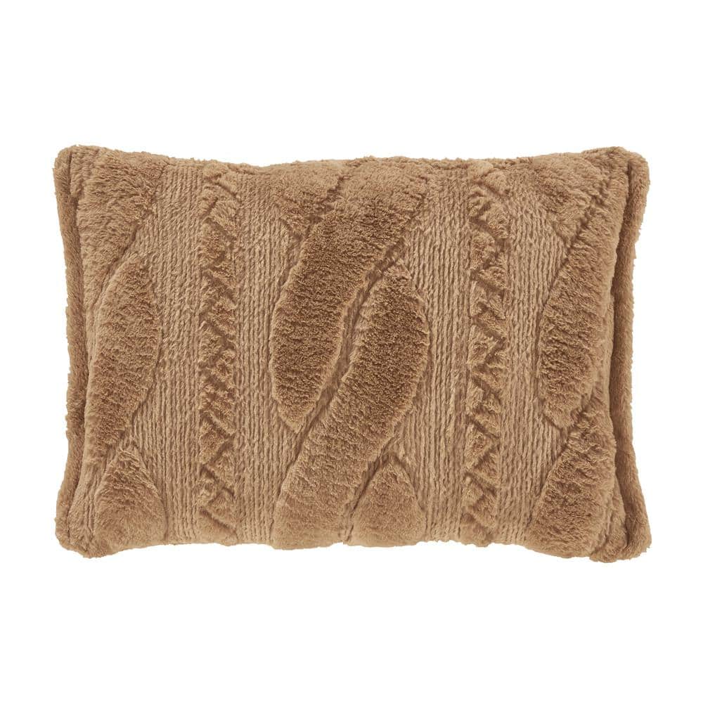 Caress Gold Polyester Quilted Boudoir Decorative Throw Pillow 15 x 20 in.