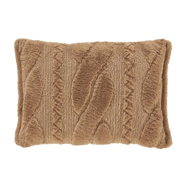 Unbranded Caress Gold Polyester Quilted Boudoir Decorative Throw Pillow 15 x 20 in.