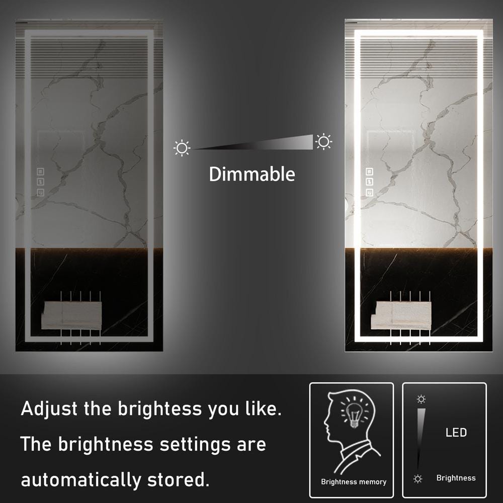 Rectangular Frameless LED Light Anti-Fog Bathroom Vanity Mirror