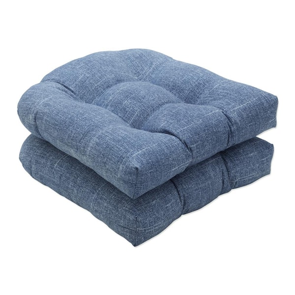 Solid 19 x 19 Outdoor Dining Chair Cushion in Blue (Set of 2)