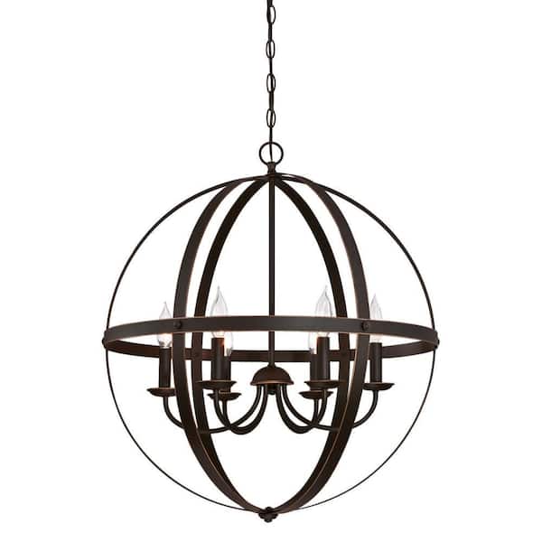 Stella Mira 6-Light Oil Rubbed Bronze with Highlights Chandelier