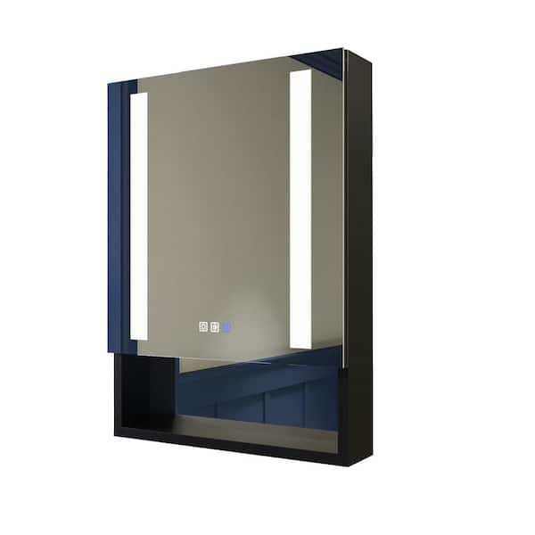 INSTER AIM Series 24 in. W x 32 in. H Rectangular Aluminum Surround LED Light Strip Bathroom Medicine Cabinet with Mirror