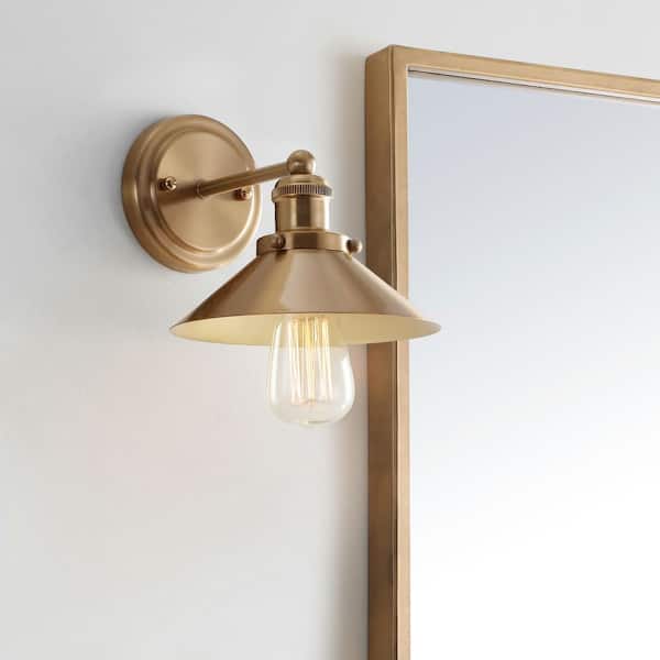 Jonathan Y August 7.75 Metal Shade Sconce - Brass Gold