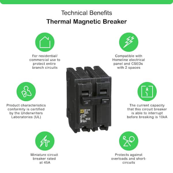 Homeline 45-Amp 2-Pole Circuit Breaker (HOM245CP)