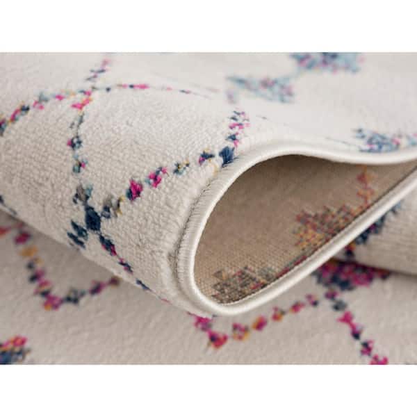 Savannah Cream (7 ft. x 10 ft.) - 6 ft. 7 in. x 9 ft. 7 in. Modern Abstract Area Rug