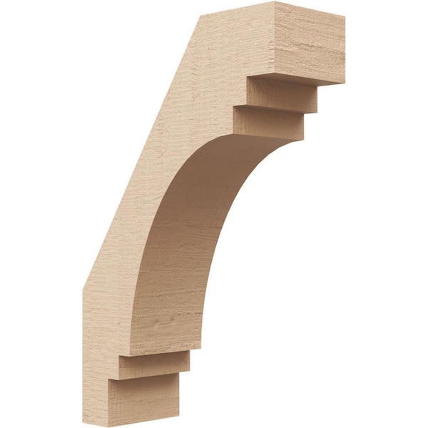 Ekena Millwork 3 in. x 12 in. x 8 in. Pescadero Rough Cedar Woodgrain Timberthane Polyurethane Knee Brace, Primed