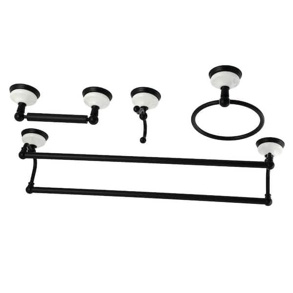 Kingston Brass Victorian 4-Piece Bathroom Accessory Set in Matte Black