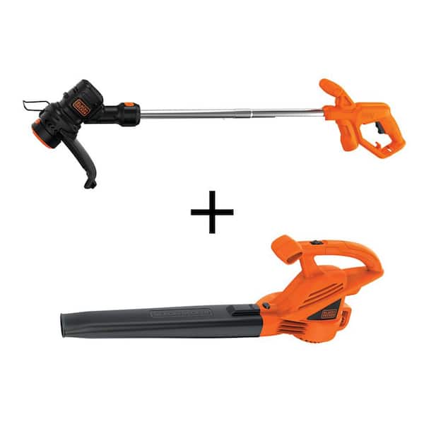 BLACK+DECKER 4 Amp 13 in. Electric String Trimmer and 7 AMP 180 MPH 220 CFM Corded Electric Handheld Leaf Blower