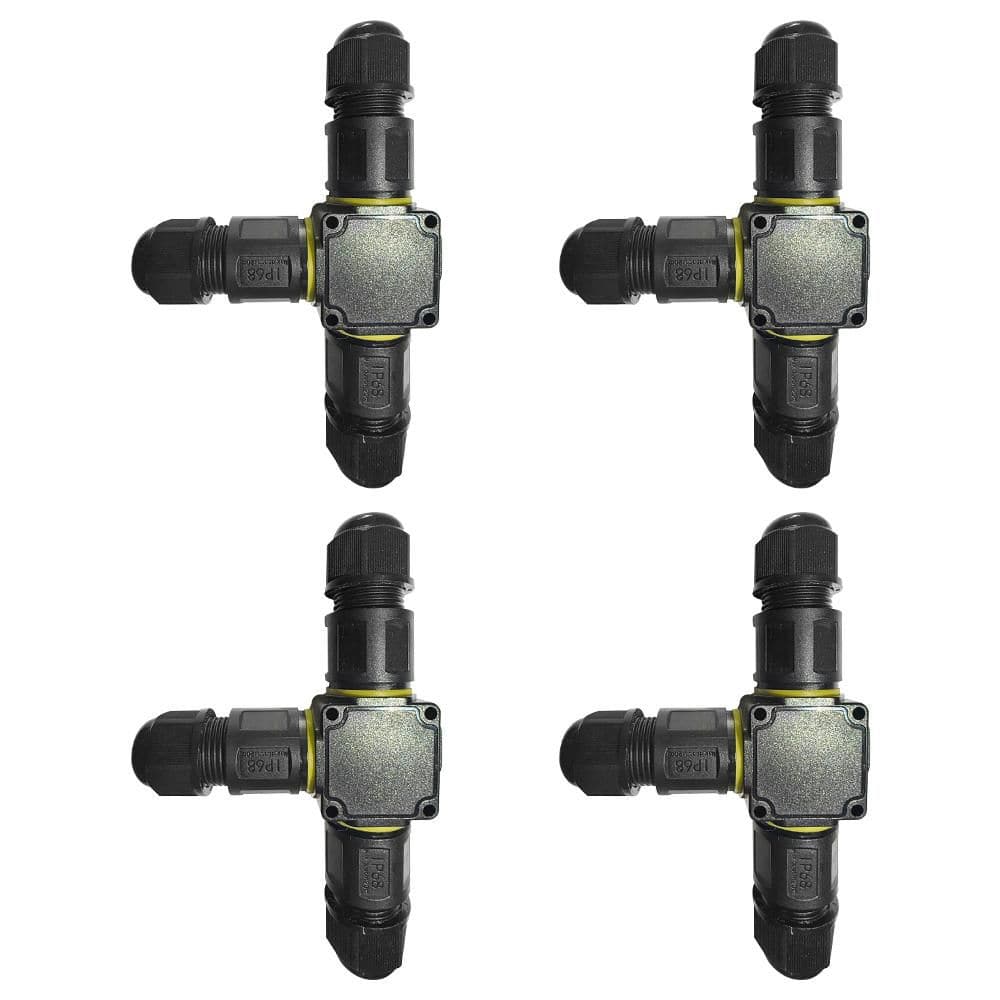 IP68 Waterproof Outdoor 3-Pin 3 Way Connector Electrical Junction Box M20 Cable Connector for LED Light Black 4-Pack price history on PriceWatchPro