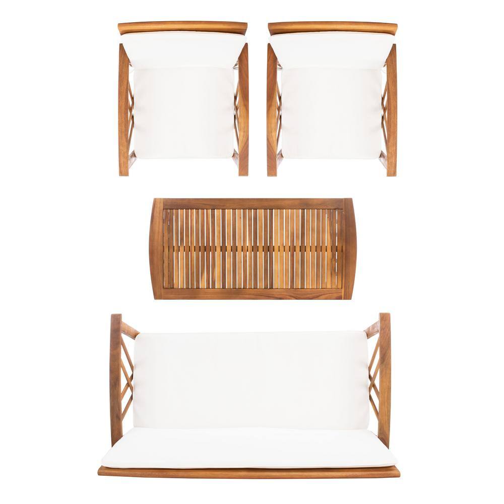 Fontana Brown Acacia 4-Piece Outdoor Conversation Set