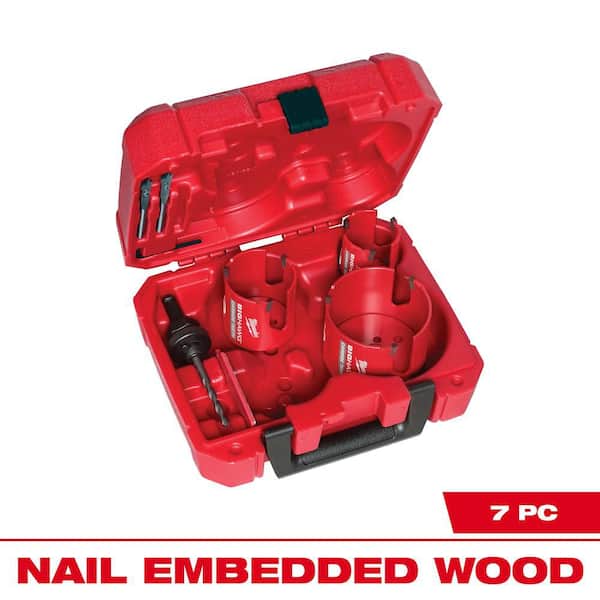 Milwaukee BIG HAWG Carbide Hole Saw Kit (7-Piece) 49-56-9280 - The