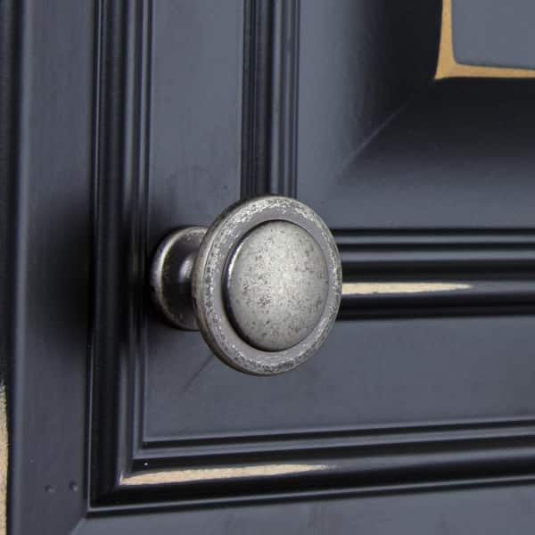 1-1/4 in. Dia Weathered Nickel Classic Round Ring Cabinet Knobs (10-Pack)