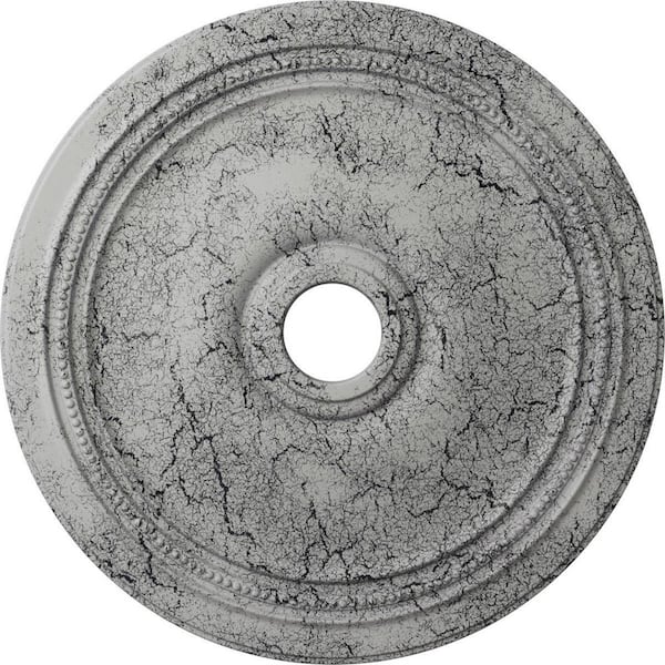 Ekena Millwork 1-1/4 in. x 24 in. x 24 in. Polyurethane Diane Ceiling Medallion, Ultra Pure White Crackle