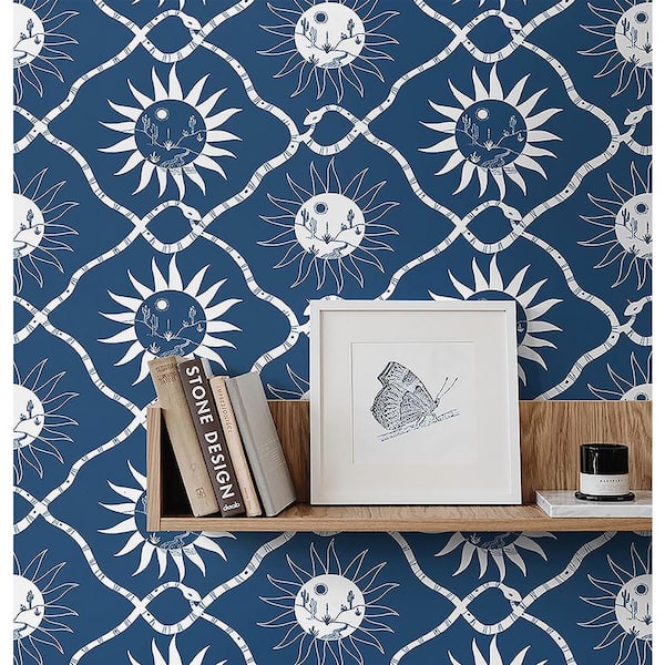 Sol Baltic Blue Vinyl Peel and Stick Wallpaper Roll (Covers 30.75 sq. ft.)