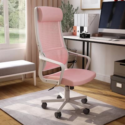 Elkorn Pink Fabric Ergonomic Swivel Office Chair