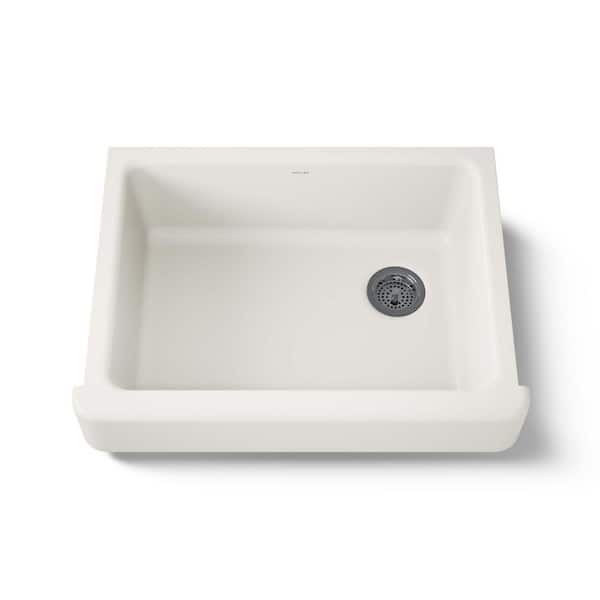 KOHLER Whitehaven Farmhouse Apron-Front Cast Iron 30 in. Single Basin Kitchen Sink in Biscuit