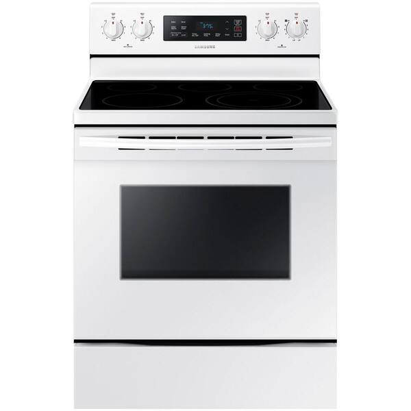 Samsung 30 in. 5.9 cu. ft. Electric Range with Steam-Cleaning Oven in White