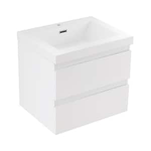 Angela 24 in. W x 20 in. D x 22.5 in. H Bathroom Vanity Side Cabinet in High Gloss White Cultured Marble Top