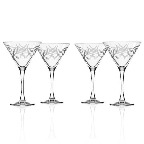 Rolf Glass Olive Branch Clear 10 oz. Martini Glass (Set of 4)