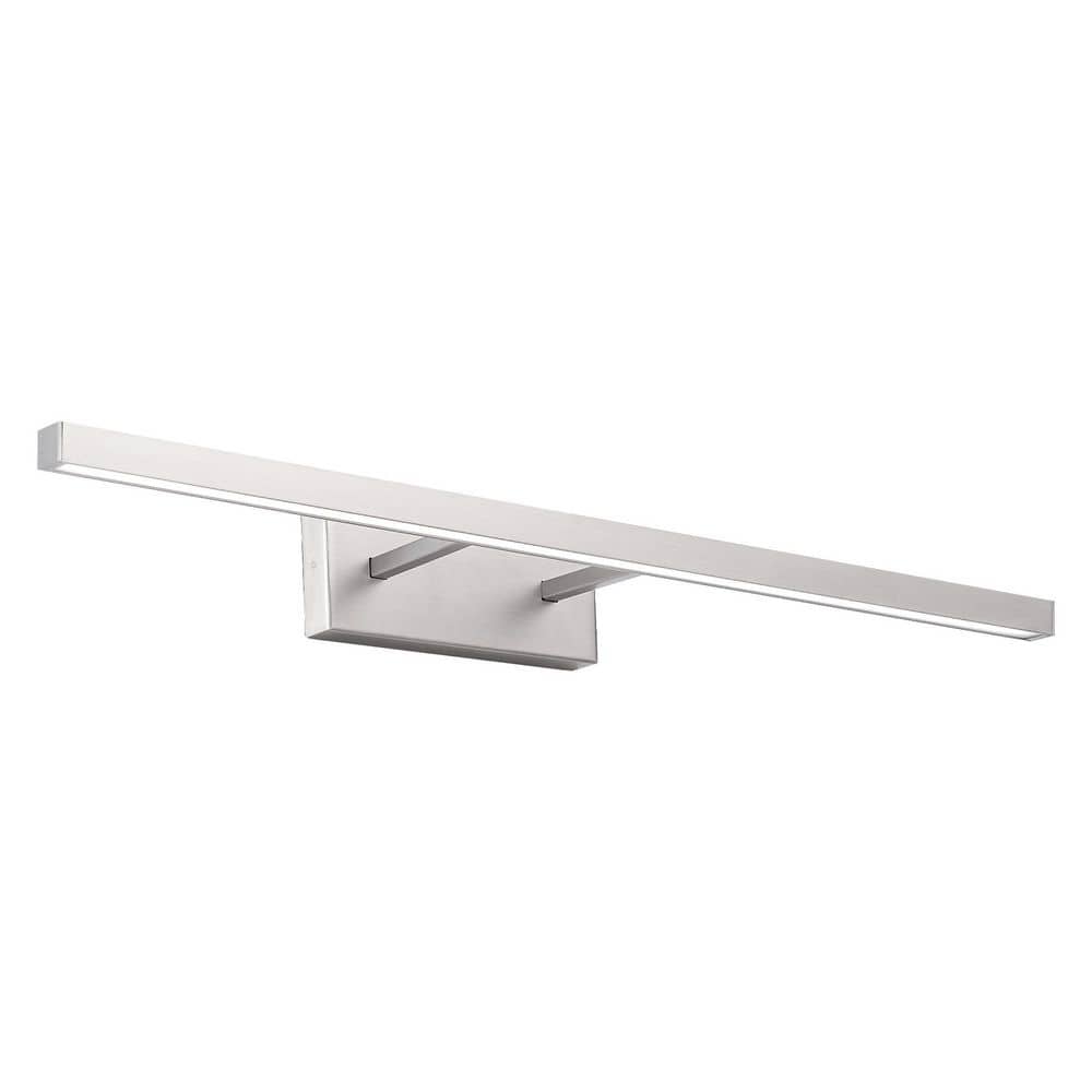 Parallax 24 in. 1-Light Brushed Nickel LED Vanity Light Bar with Selectable  White 2700K-3000K-3500K WS-73123-30-BN The Home Depot