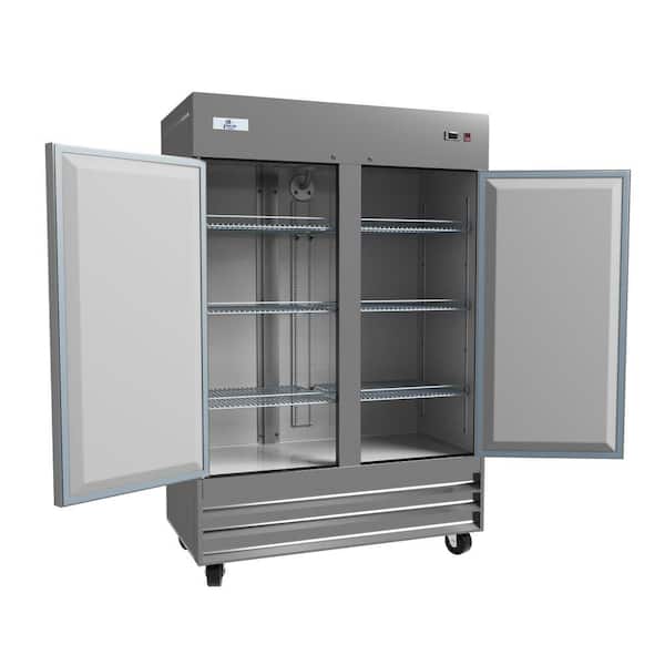 54 in. W 49 cu. ft. NSF Commercial 2-Door Reach in Upright Refrigerator in Stainless Steel