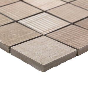 Lungo Sand 11.81 in. x 11.81 in. 10mm Matte porcelain Floor and Wall Mosaic Tile (0.97 sq. ft. per Sheet)