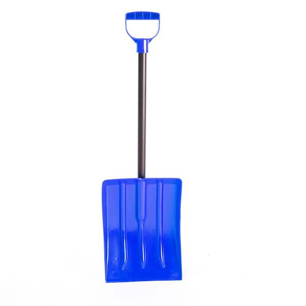 EXCEPTIONAL CONCEPTS 32 in. Powder Coated Steel Handle with Plastic Blade Snow Shovel for Kids and Emergency Snow Shovel