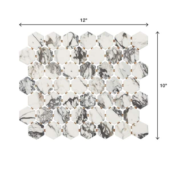 Daltile Lamora Capri 12 in. x 10 in. Glazed Ceramic Hexagon Mosaic