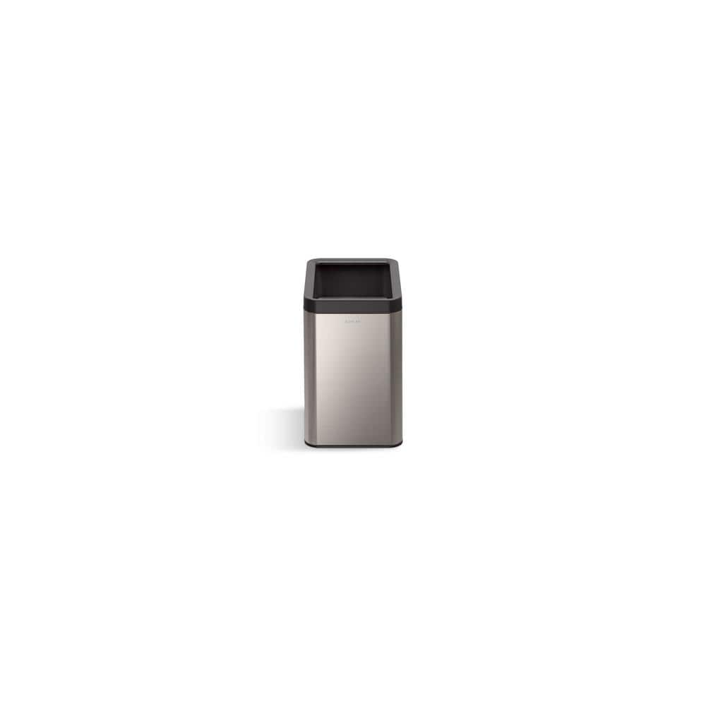 25-Liter Stainless Steel Open-Top Trash Can with Brushed Finish