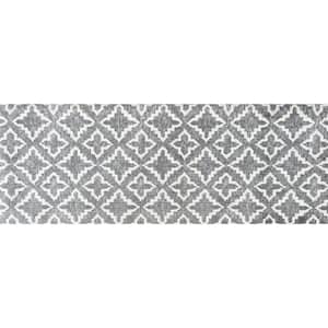 Maltese Gray Gray White 2 ft. 3 in. x 3 ft. 11 in. Medium Mat Washable Floor Mat Area Rug