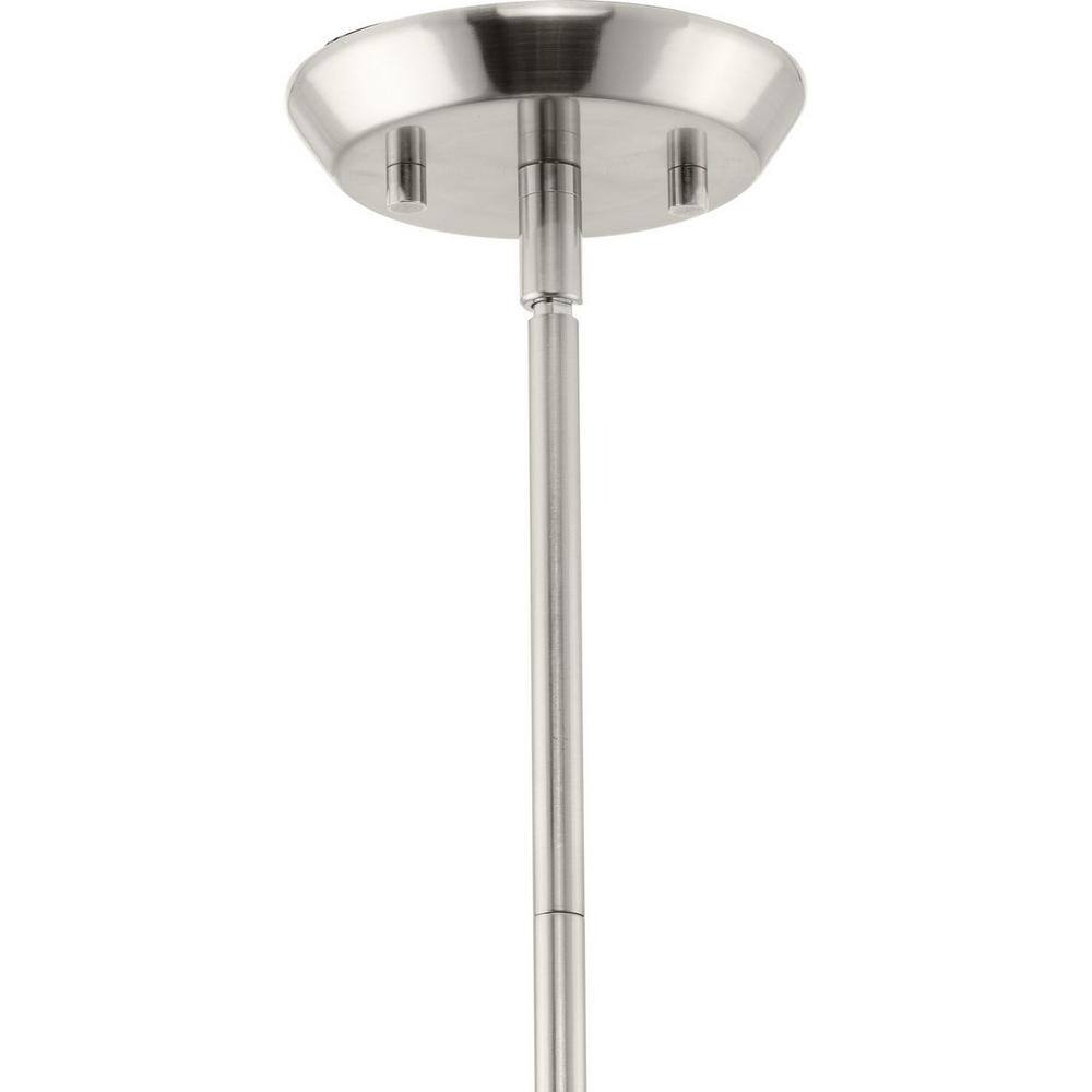 Carillon 15" Brushed Nickel Pendant with Clear and Opal Glass Shade