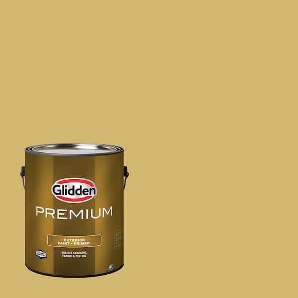 Glidden Premium 1-gal. Spicy Mustard PPG1108-5 Satin Exterior Latex Paint