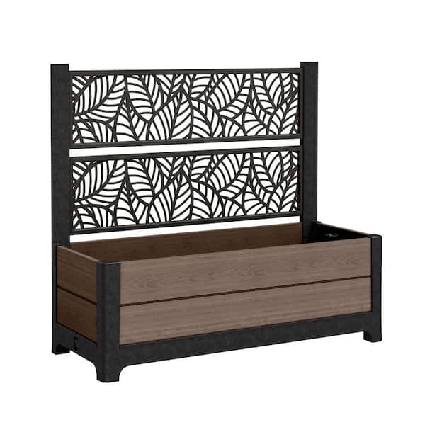 Brown Resin Tulip Screen Planter (43 in. L x 18 in. W x 39 in H) 13.6 (cu. ft.)