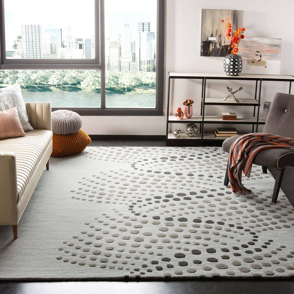 Soho 3 ft. x 4 ft. Blue/Gray Wavy Dots Area Rug price history on PriceWatchPro