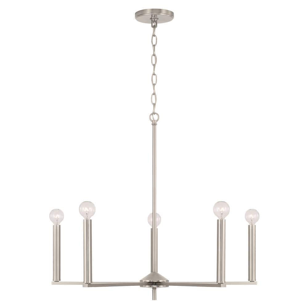 Portman 5-Light Brushed Nickel 27.75 in. W x 24 in. H Chandelier price history on PriceWatchPro