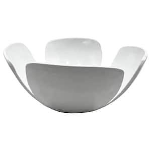 9 in. Decorative Aluminum Clover Bowl in White