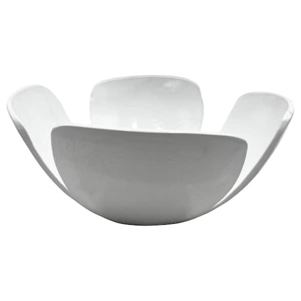 castellousa 9 in. Decorative Aluminum Clover Bowl in White