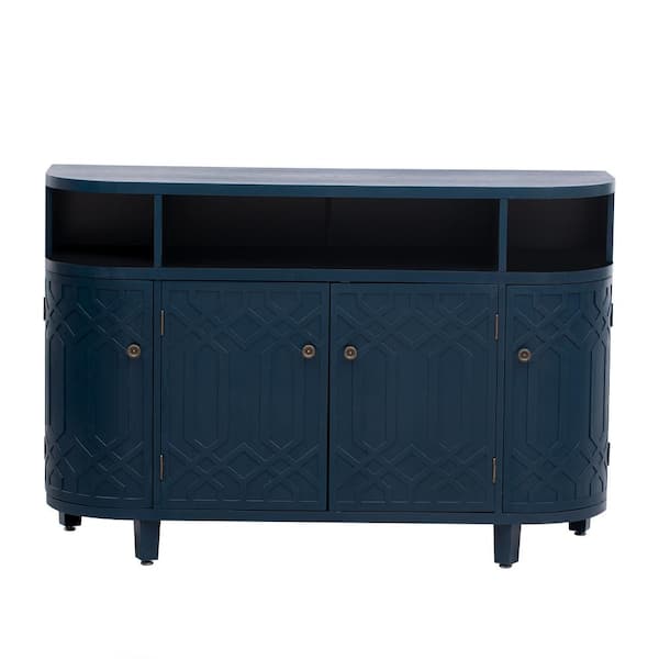 48.00 in. W. x 15.70 in. D x 31.90 in. H Navy Blue Linen Cabinet ...