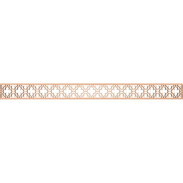 Ekena Millwork Chicago Fretwork 0.375 in. D x 46.375 in. W x 4 in. L Alder Wood Panel Moulding