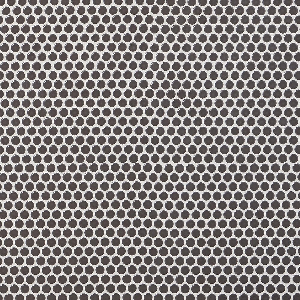 Charcoal Penny Round Ceramic Mosaic Tile Sheet for Floor and Wall