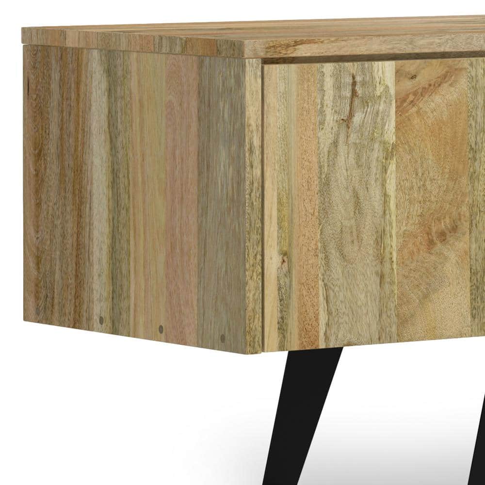 Lowry Natural Mango Wood 72" TV Media Stand with Cabinet