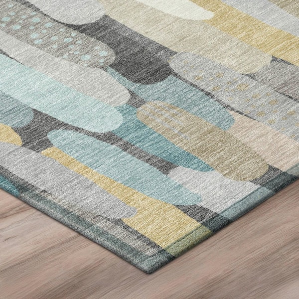Chantille Machine Washable Indoor/Outdoor Abstract ACN3111 Gray 5 ft. x 7 ft. 6 in. Area Rug