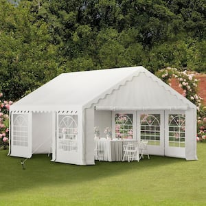 16 ft. x 20 ft. Large Outdoor Canopy Wedding Party Tent in White with Removable Side Walls