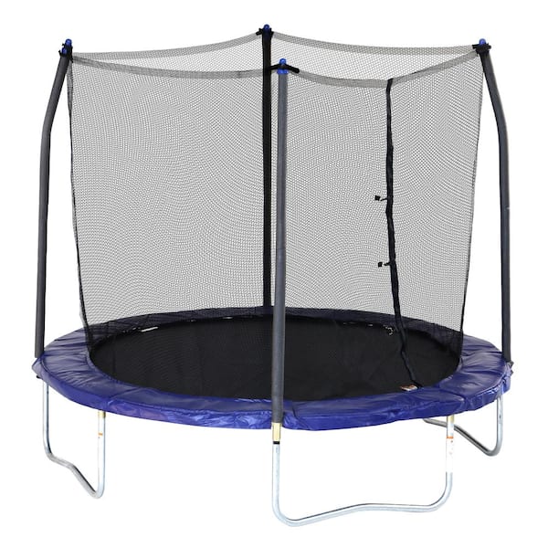 Unbranded 8 ft. Round Trampoline with Enclosure in Blue