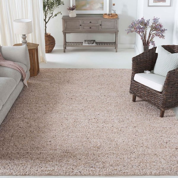 Natura 8 ft. x 10 ft. Beige Patchy Solid Area Rug