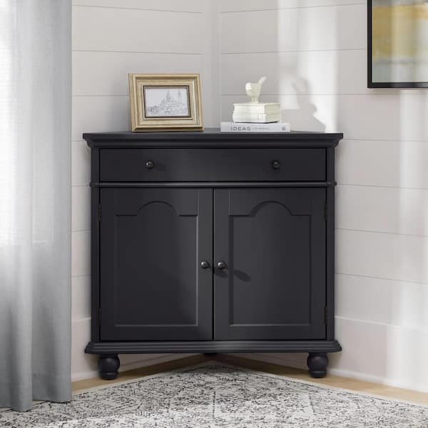 Stylewell Dowden Charcoal Black Corner Cabinet Js 3704 B The