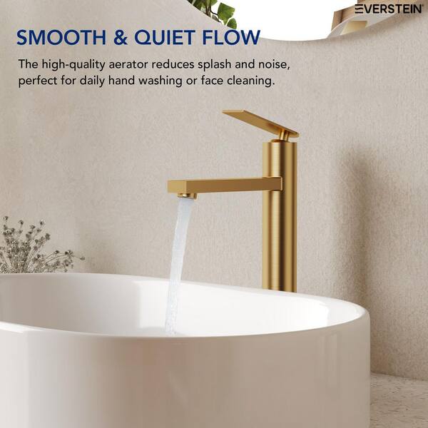 EVERSTEIN 12 in. Height Single Handle Single Hole Bathroom Faucet