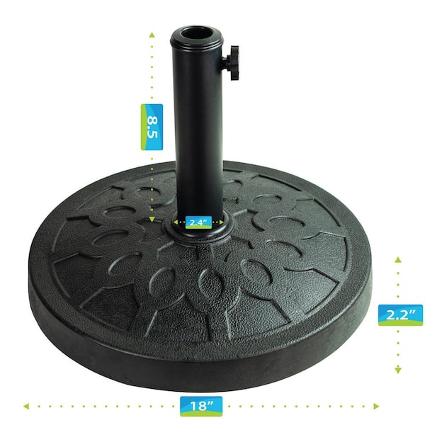 18 X 18 X 5 Black Water Injection Umbrella Base 18 X 18 X 5 Black Water Injection Umbrella Base