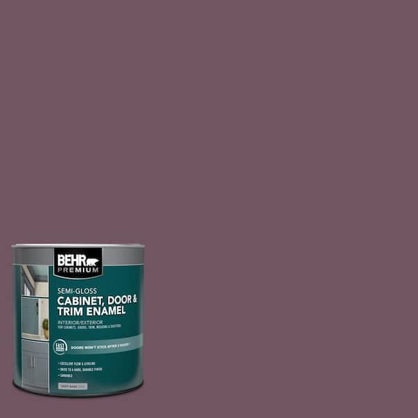 BEHR PREMIUM 1 qt. #S110-7 Exotic Eggplant Semi-Gloss Enamel Interior/Exterior Cabinet, Door & Trim Paint