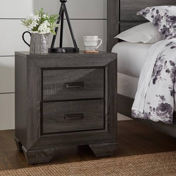 HomeSullivan Grey Transitional Nightstand 401904GY-4(SPK) - The Home Depot